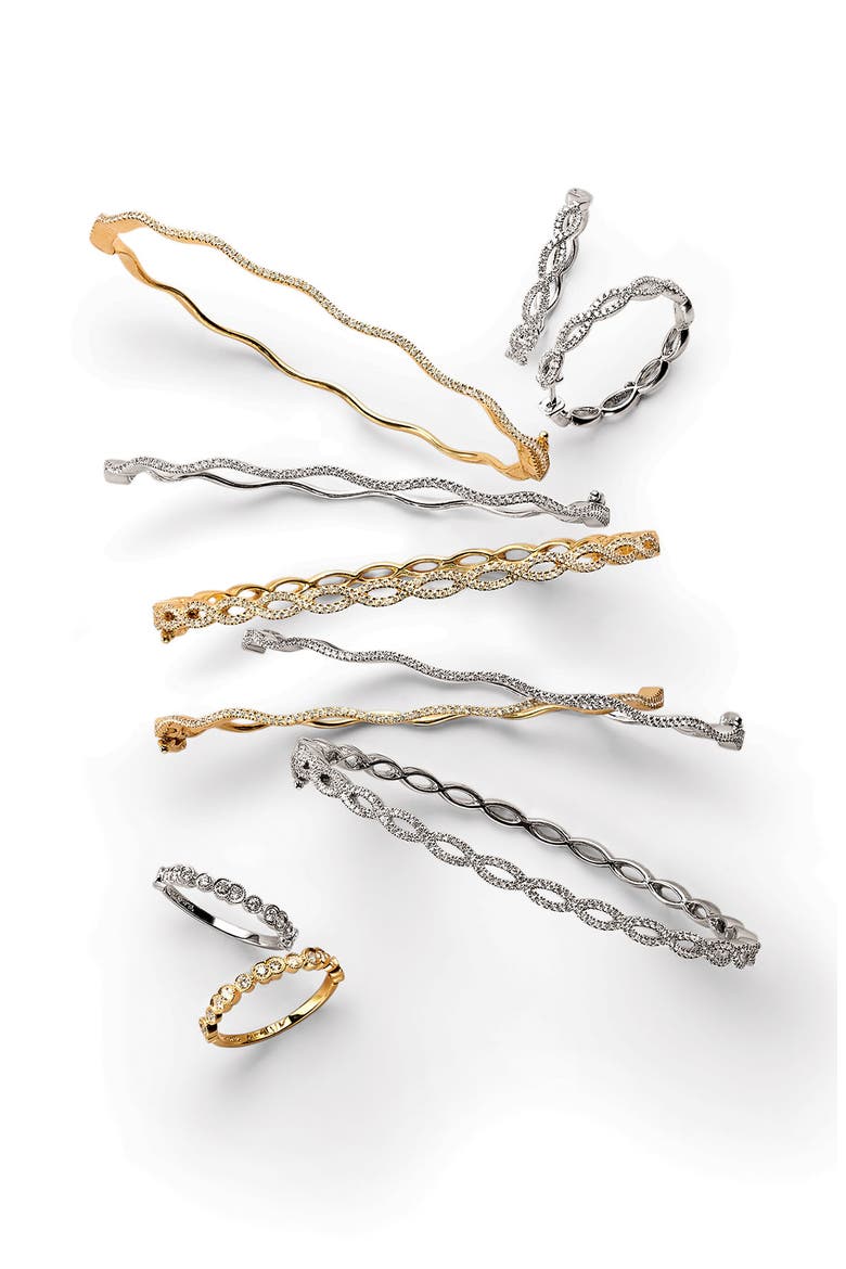 Wavy Stackable Diamond Bangle (Nordstrom Exclusive), Alternate, color, WHITE GOLD