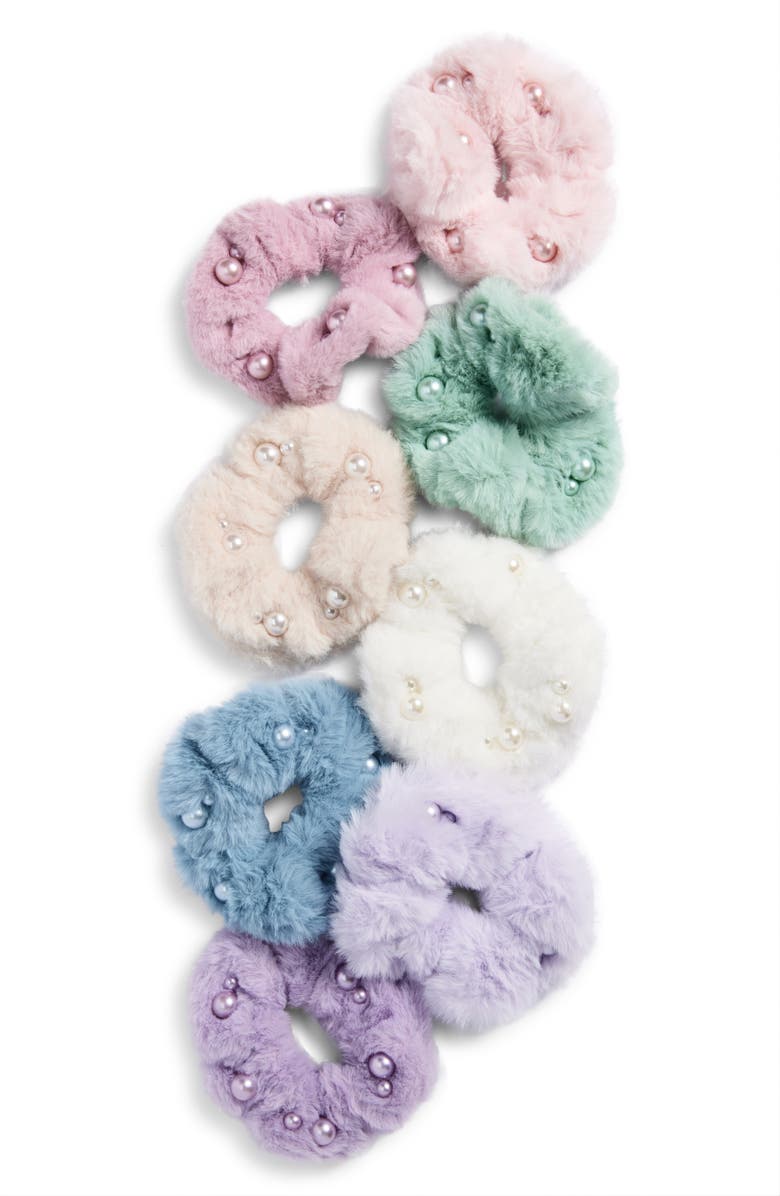 Capelli New York Kids' Assorted 8-Pack Star Hair Scrunchies, Main, color, Pink Pastel Combo