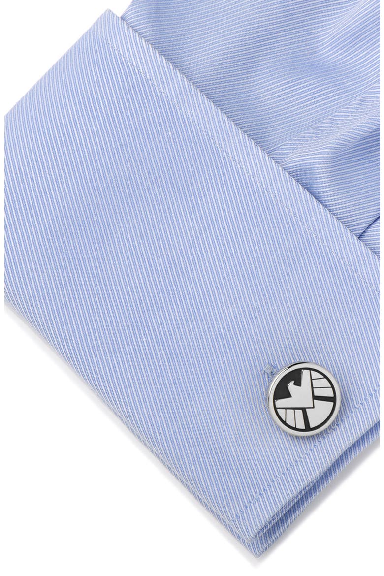 S.H.I.E.L.D. Cuff Links, Alternate, color, SILVER