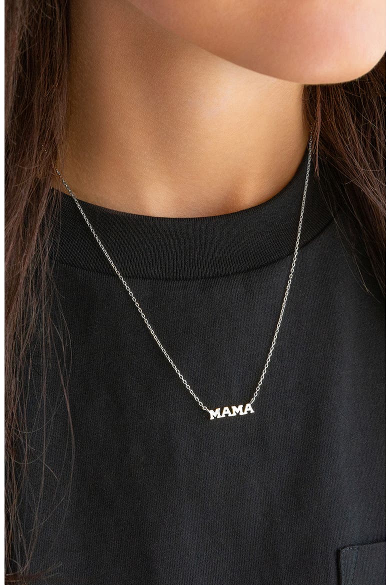Mama Pendant Necklace, Alternate, color, STERLING SILVER