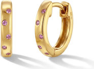 In Season Jewelry Staggered Gems Hoop Plated Earrings