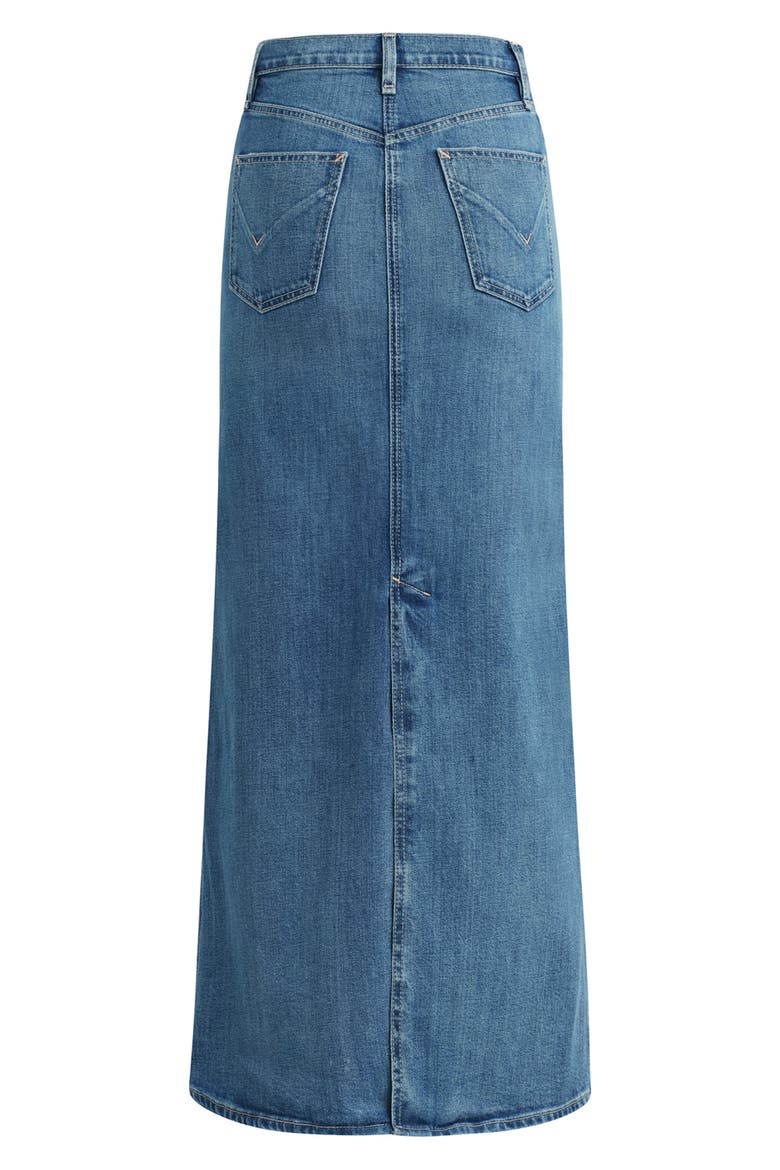 Reconstructed Stretch Cotton Denim Maxi Skirt, Alternate, color, SUGARCOAT