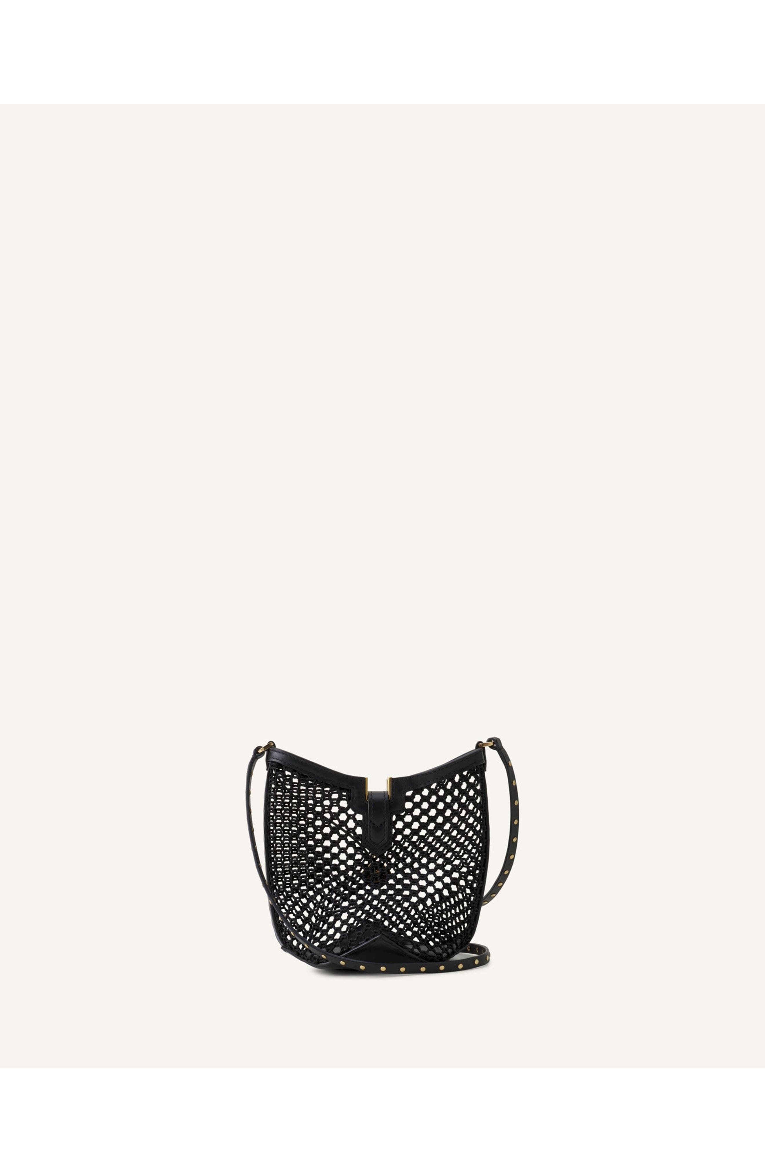 Lanvin Catch By Lanvin Small Bucket Bag In Mesh, Alternate, color, White/Black