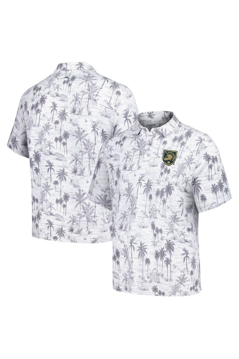Men's Tommy Bahama Gray Army Black Knights Sport Cabana Shores IslandZone Tri-Blend Polo, Main, color, Gray