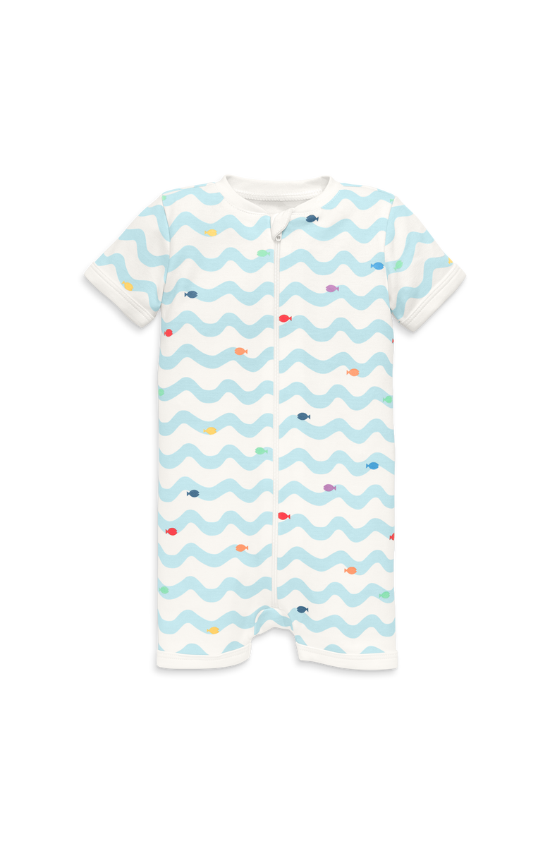 Primary Baby Organic Zip Shortie In Rainbow Fish, Alternate, color, 