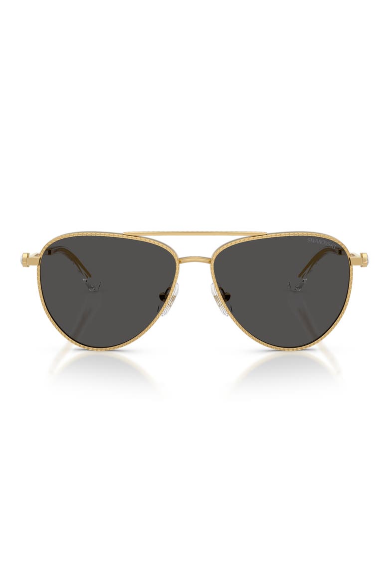 59mm Pilot Sunglasses, Main, color, GOLD / DARK GREY