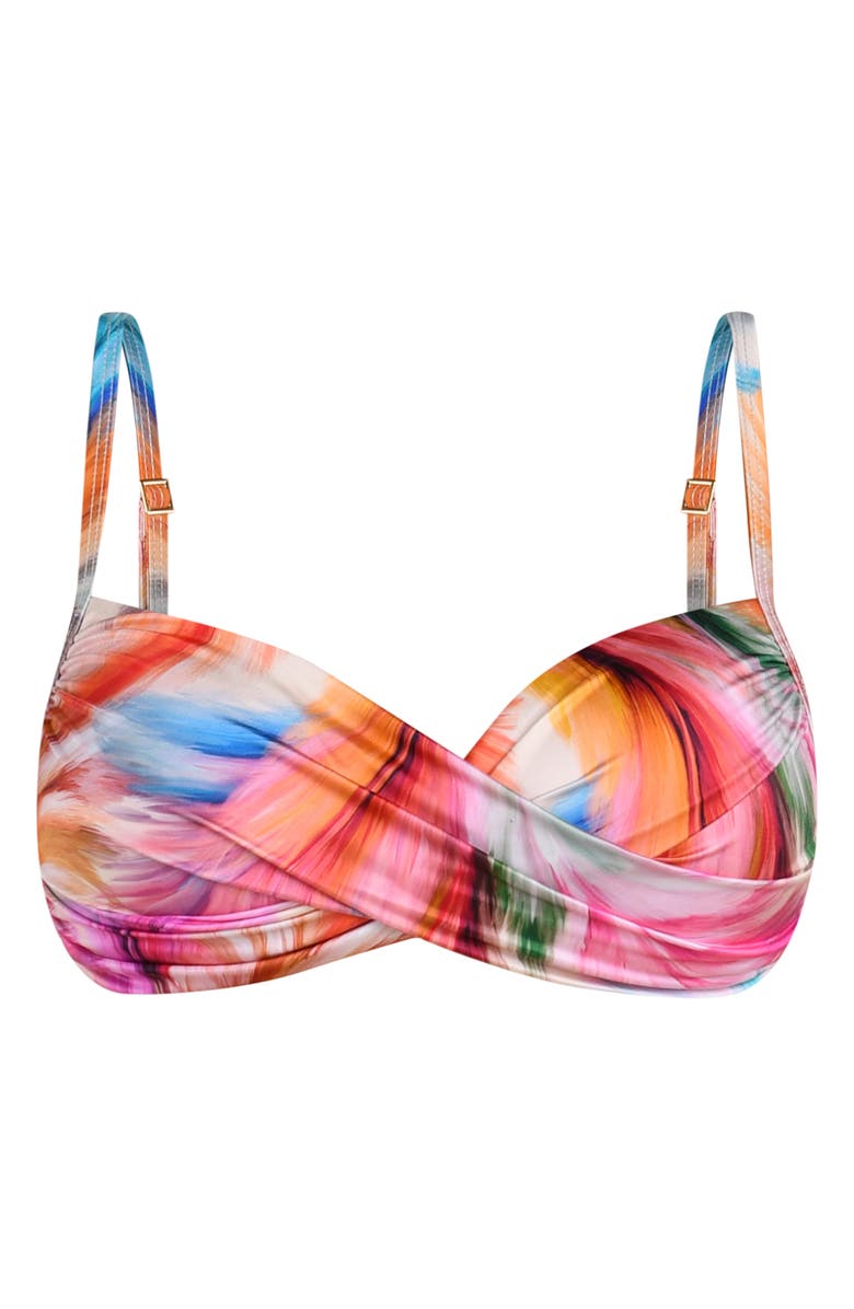 La Blanca Feathered Impression Bikini Top, Alternate, color, Pink Multi