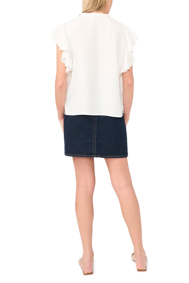Embroidered Ruffle Sleeve Top, Alternate, color, NEW IVORY