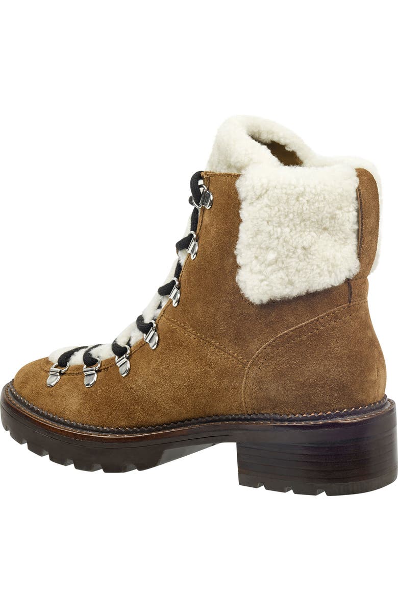 Marc Fisher LTD Capell Genuine Shearling Cuff Lace-Up Boot, Alternate, color,