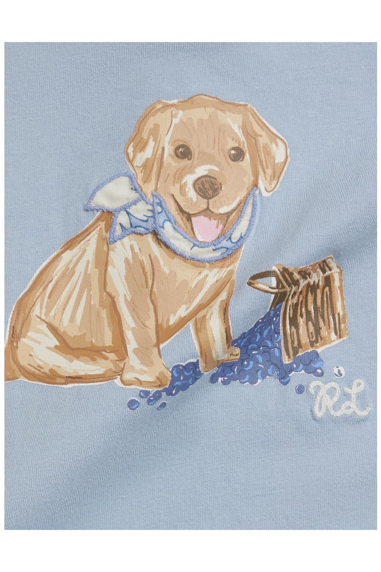 Puppy Cotton Graphic T-Shirt & Gingham Shorts Set, Alternate, color, ESTATE BLUE