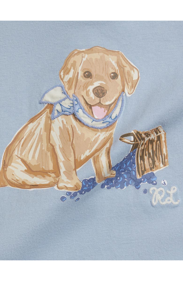 Ralph Lauren Puppy Cotton Graphic T-Shirt & Gingham Shorts Set, Alternate, color,