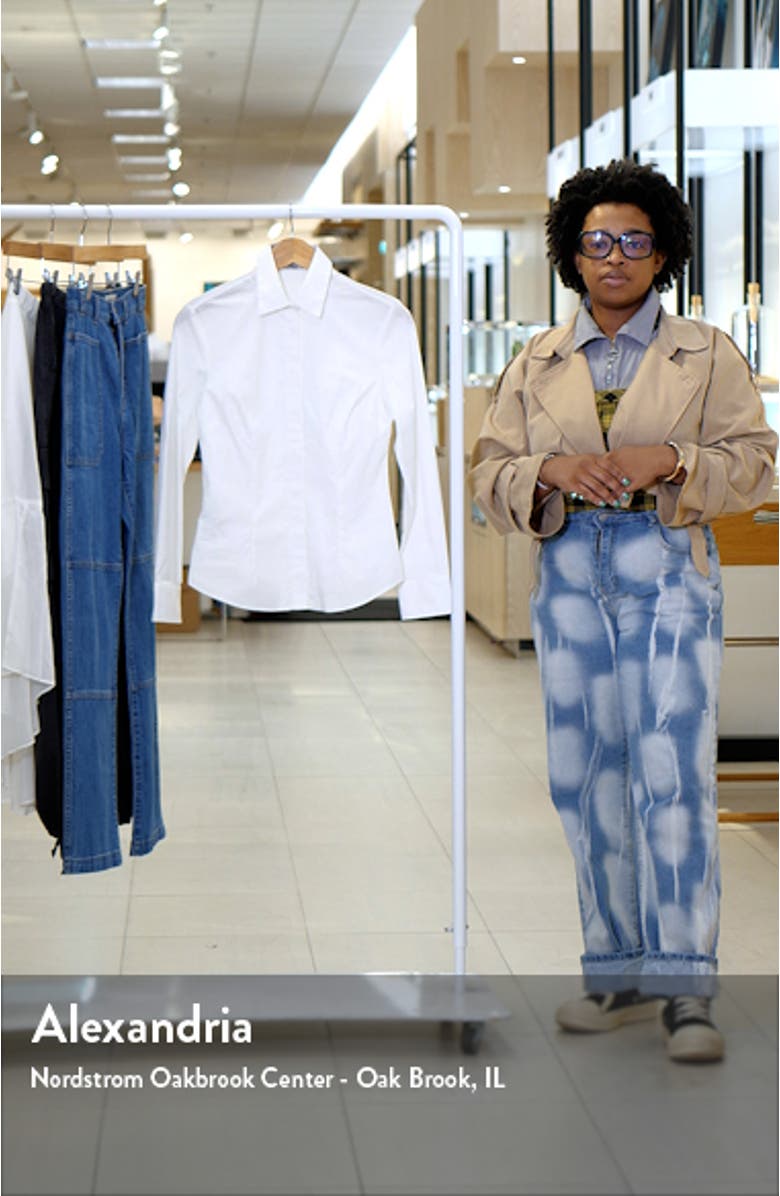 Fitted Stretch Cotton Button-Up Shirt, sales video thumbnail