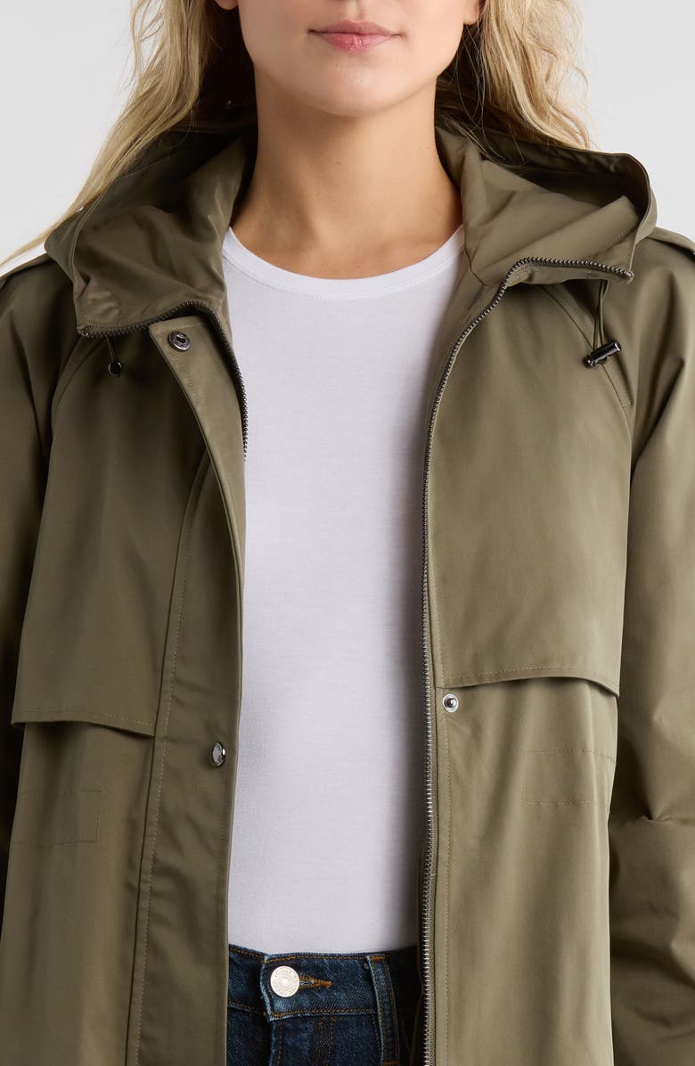 Sam Edelman Hooded Rain Anorak, Alternate, color, Loden