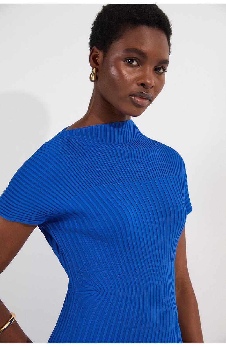 Karen Millen Stitch Detail Knit Midi Dress, Alternate, color, Cobalt