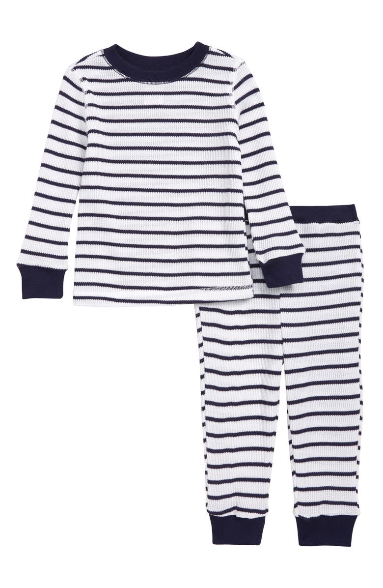 Something Navy Fitted Thermal Two-Piece Pajamas, Main, color, 