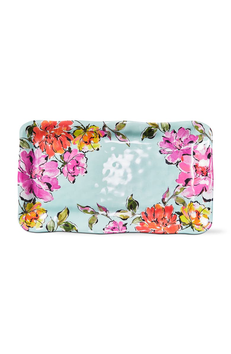 tag In Bloom Melamine Rect Platter Multi Melamine Spring, Main, color, Blue
