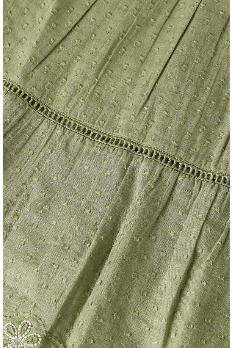 Kids' Clip Dot Ruffle Cotton Dress, Alternate, color, OIL GREEN