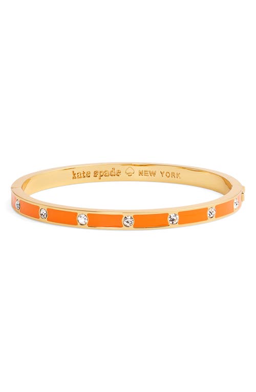 Kate Spade New York Crystal & Enamel Hinge Bangle In Orange