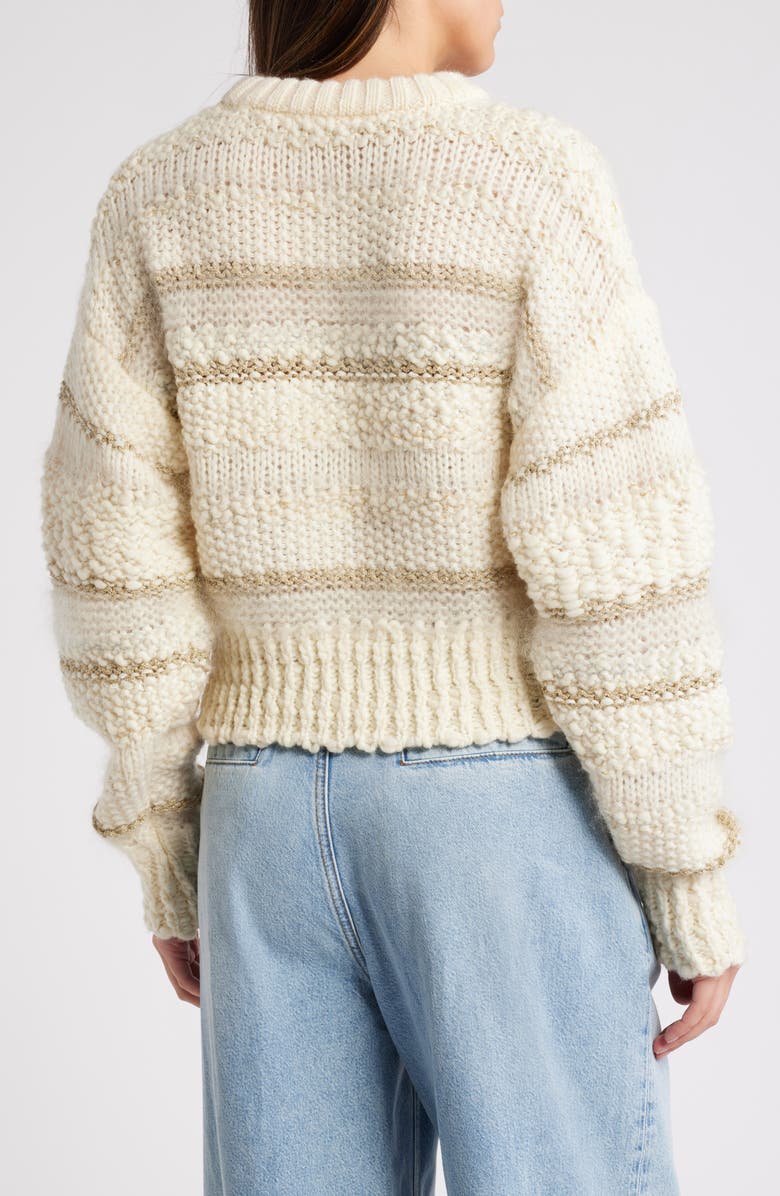 FRAME Texture Stripe Sweater, Alternate, color, Cream Multi