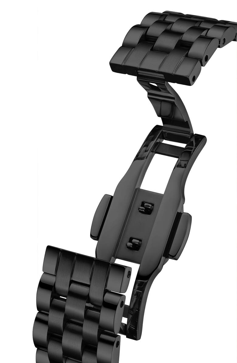 JBW Men's Coast Lab-Created Diamond Bracelet Watch, 38mm, Alternate, color, Ip Black