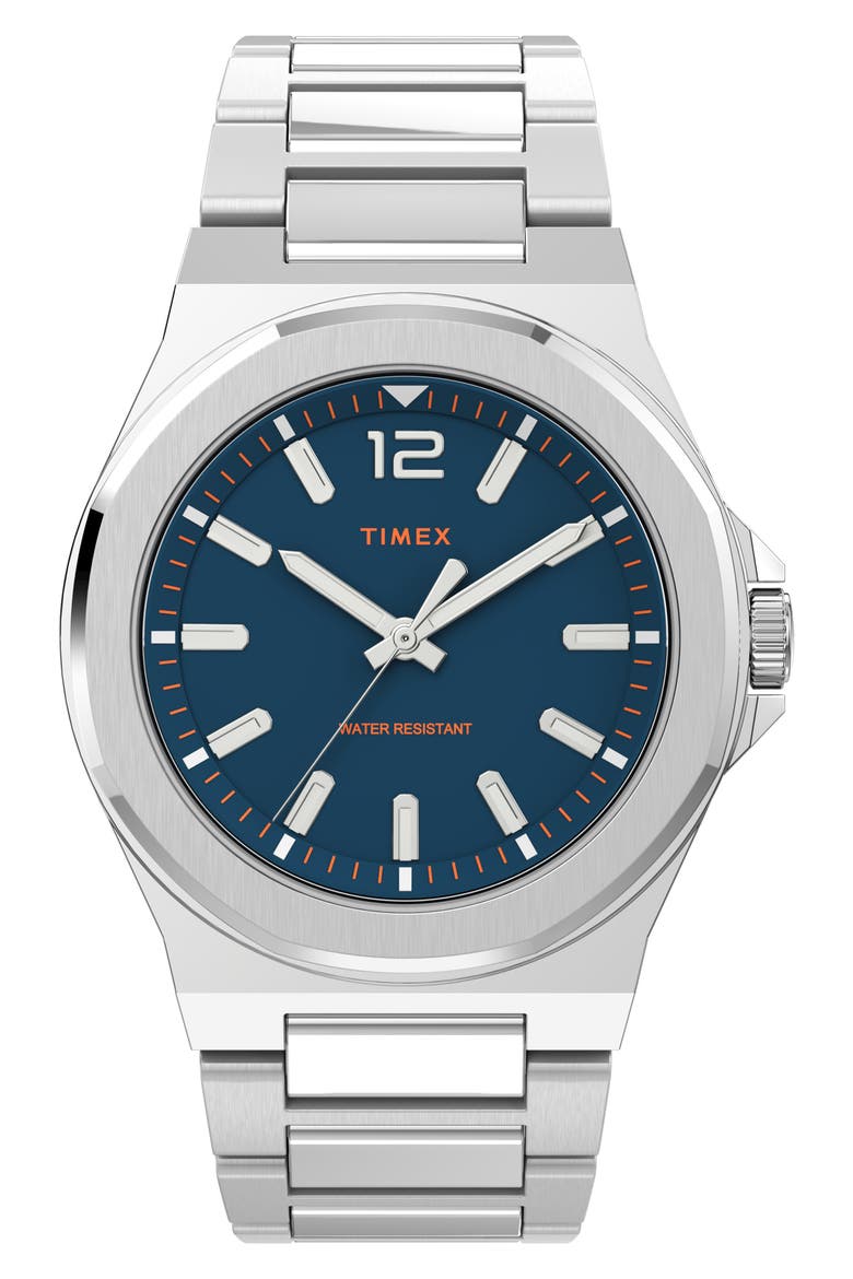 Essex Avenue Thin Bracelet Watch, 40mm, Main, color, SILVER/ BLUE/ SILVER