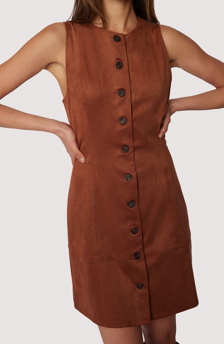Lost + Wander Regal Poise Faux Suede Minidress, Alternate, color, 