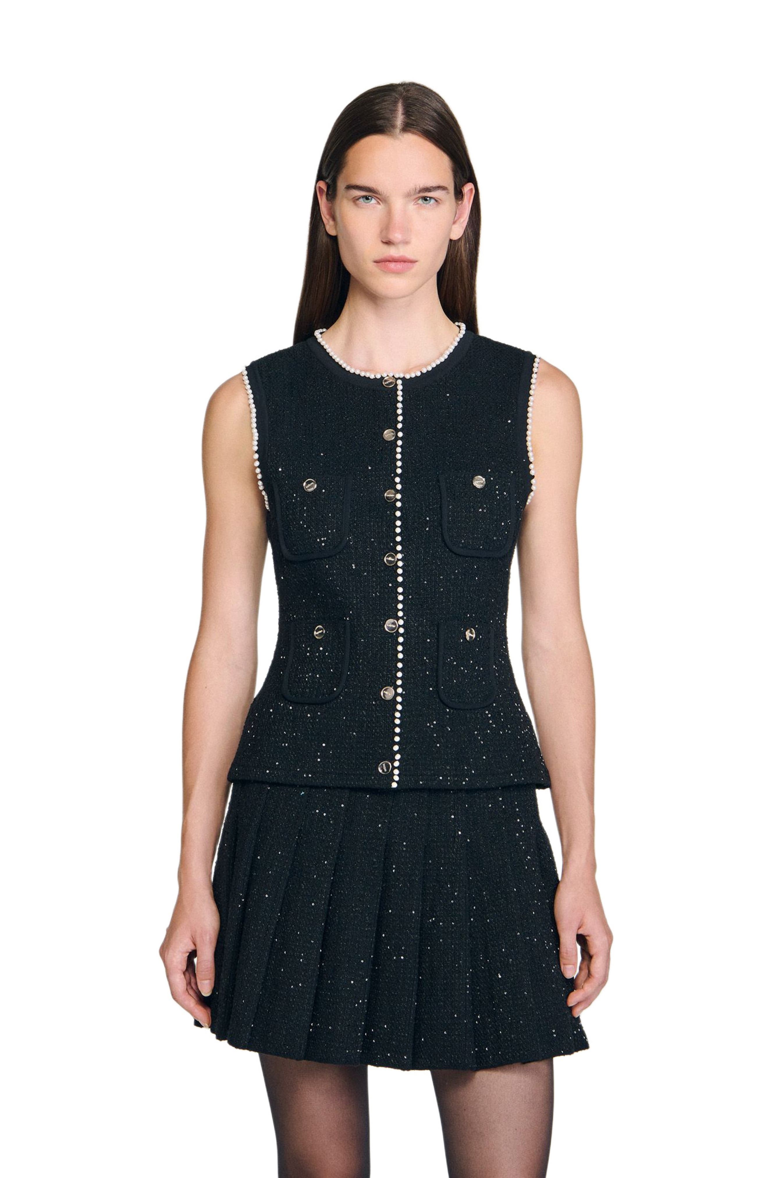 Decorative tweed waistcoat