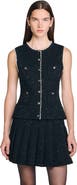 SANDRO Decorative tweed waistcoat