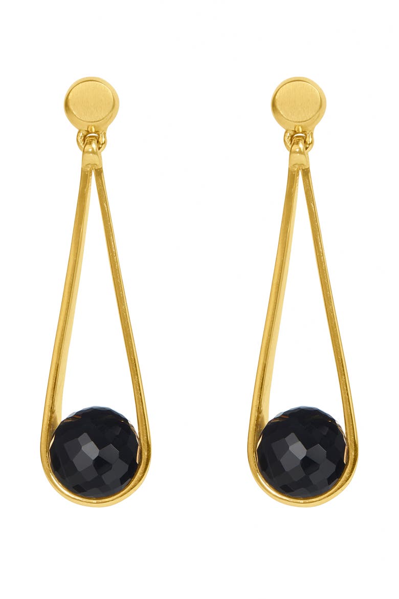 Mini Ipanema Drop Earrings, Main, color, BLACK ONYX/GOLD