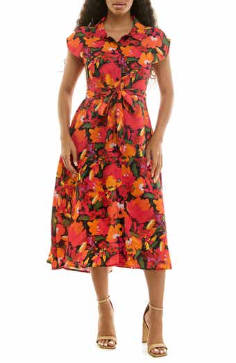 Print Short Sleeve Shirtdress