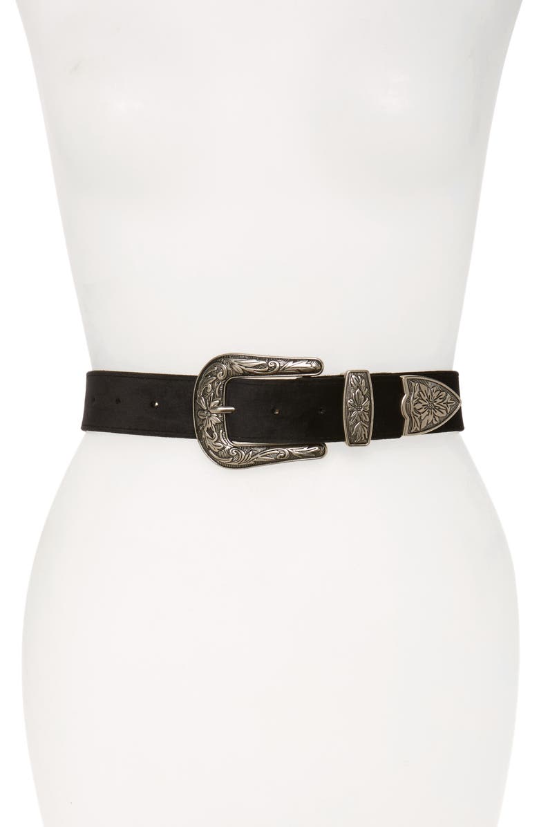 Steve Madden Velvet Western Belt, Main, color, 