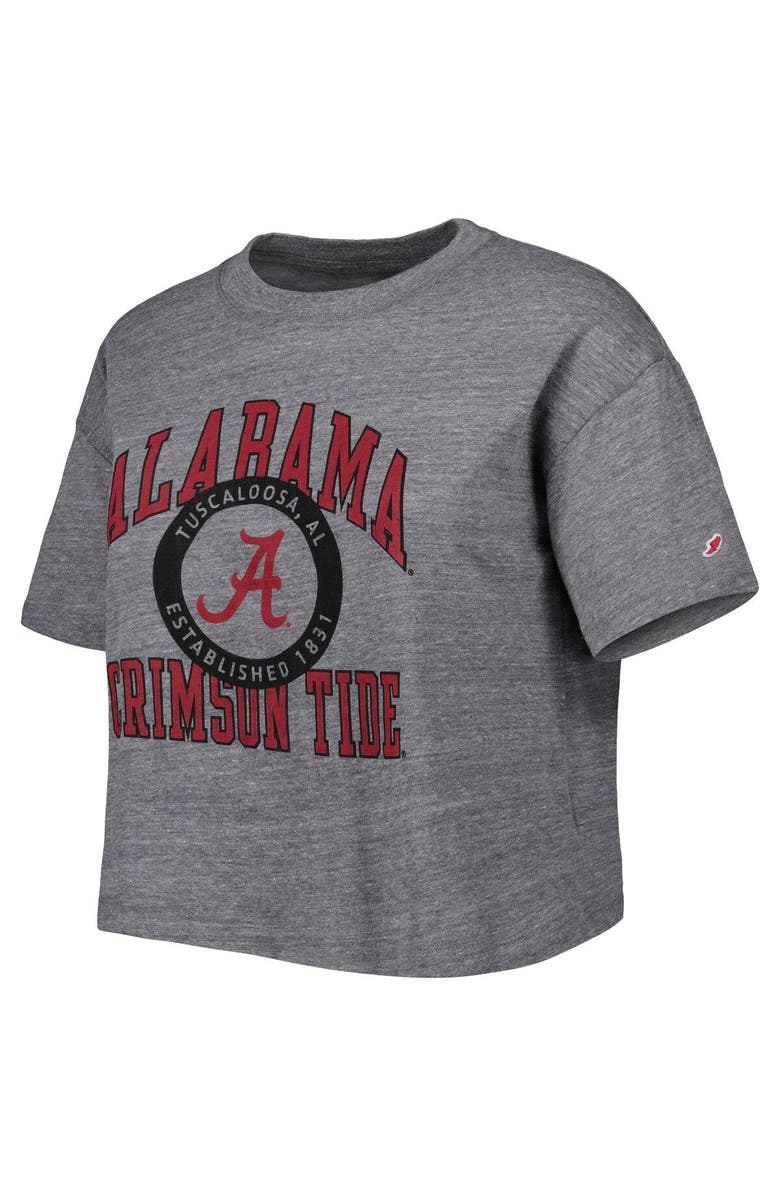 LEAGUE COLLEGIATE WEAR Women's League Collegiate Wear Heather Gray Alabama Crimson Tide Intramural Midi Seal Tri-Blend T-Shirt, Alternate, color,