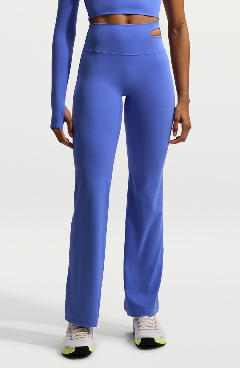Nike Zenvy High Waist Flared Leggings, Main, color, Sapphire/ White