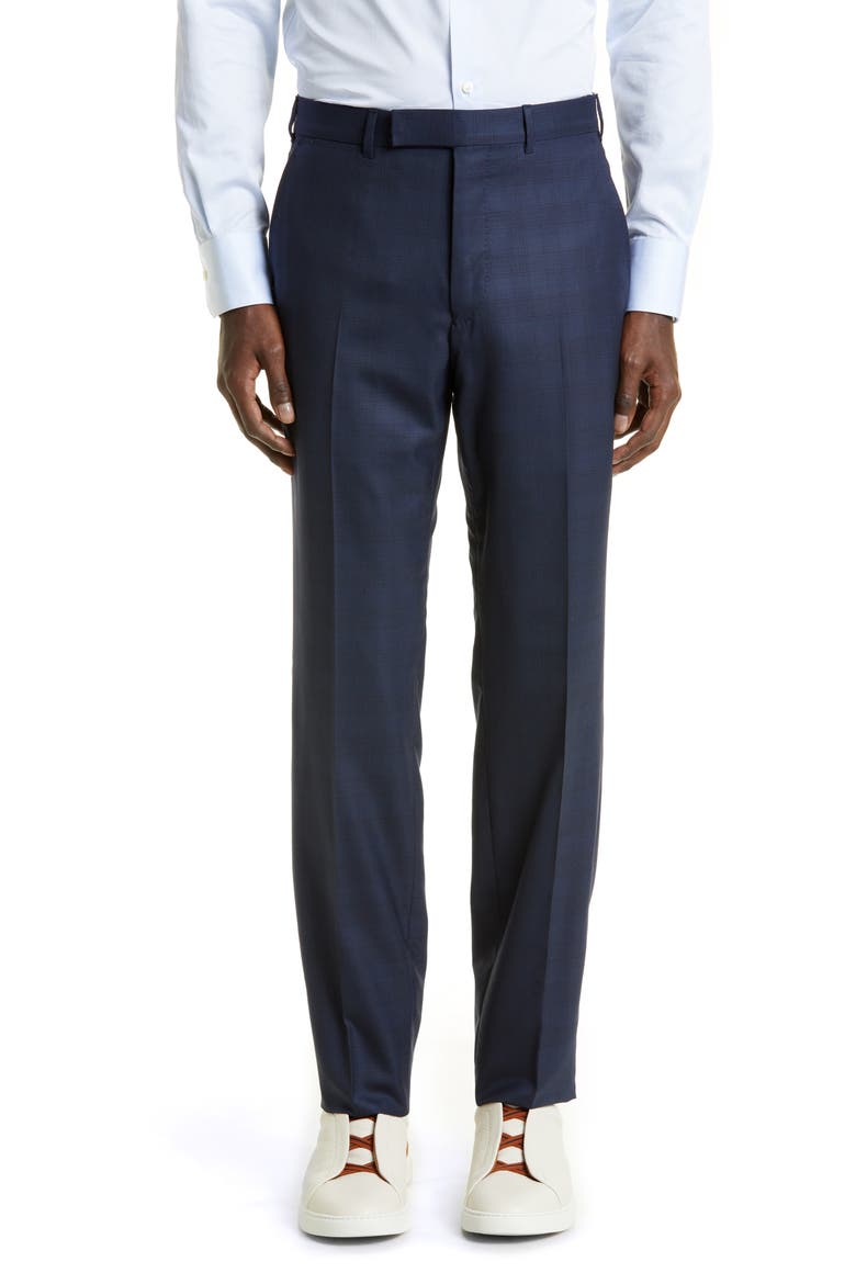 Prince of Wales Plaid Centoventimila Wool Suit, Alternate, color, NAVY