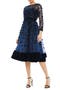 Floral Appliqué Long Sleeve Cocktail Dress