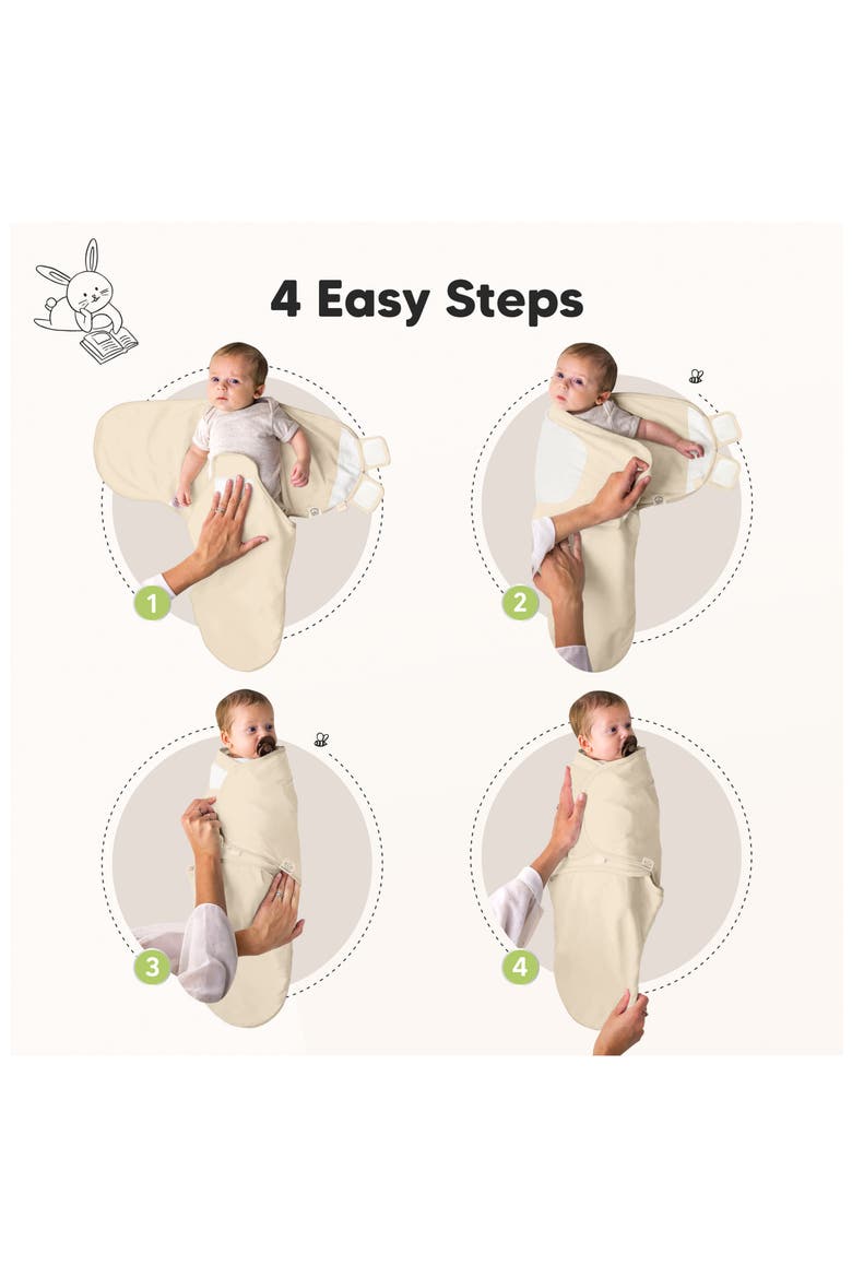 3-Pack Soothe Swaddle Wraps with Knot Hats, Alternate, color, Slate