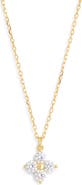 Argento Vivo Sterling Silver Clover Cubic Zirconia Cluster Pendant Necklace