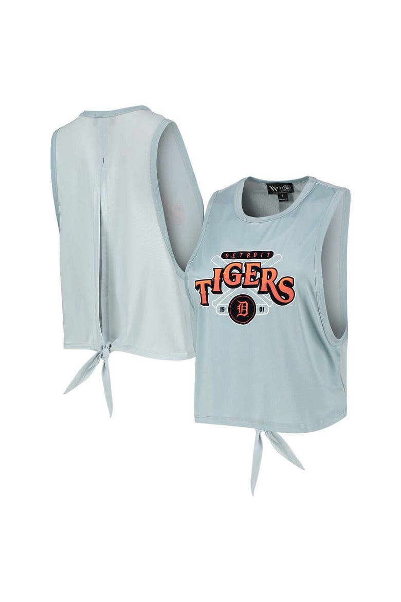 Women's The Wild Collective Light Blue Detroit Tigers Open Back Twist-Tie Tank Top, Main, color, Blue