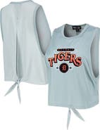 THE WILD COLLECTIVE Women's The Wild Collective Light Blue Detroit Tigers Open Back Twist-Tie Tank Top