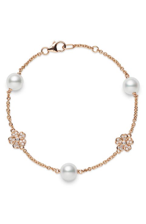 Akoya Cultured Pearl & Diamond Bracelet