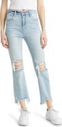 HIDDEN JEANS Distressed Chew Hem Straight Leg Jeans