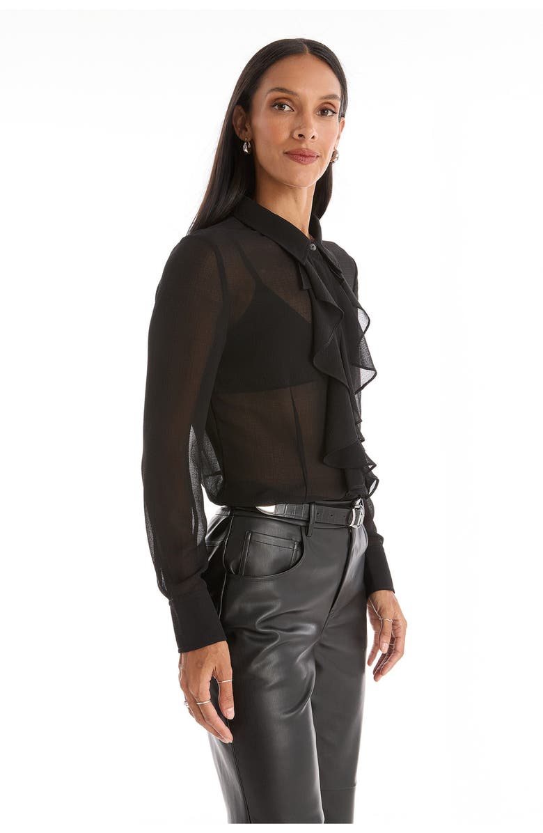 The Noli Shop Georgia Semi-Sheer Blouse, Alternate, color, Black