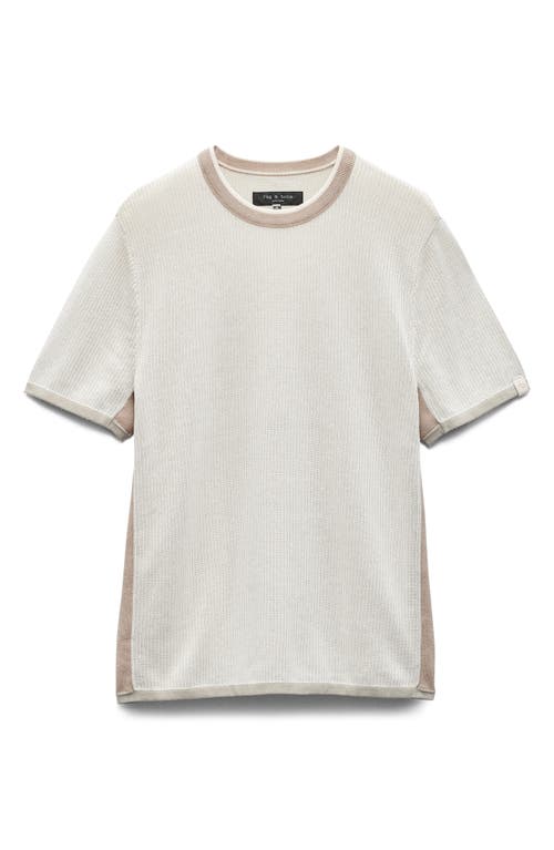 Rag & Bone Harvey Ringer Cotton Blend Mesh T-shirt In Light Beige