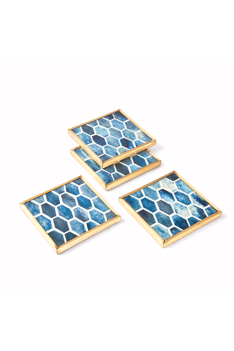 Gramercy Bone Inlay Tray & Coasters Gift Box Set, Alternate, color, Natural Bone