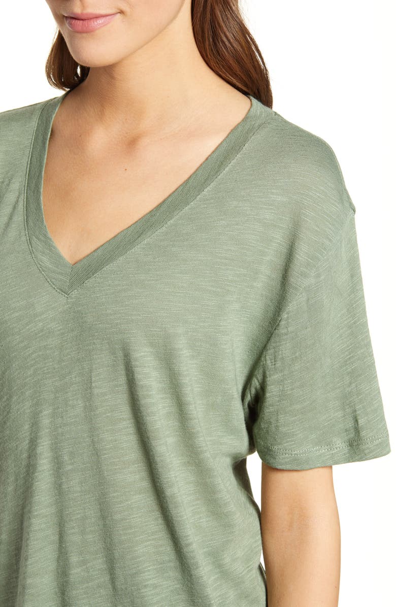 Splendid V-Neck Slub Jersey Tee, Alternate, color, 