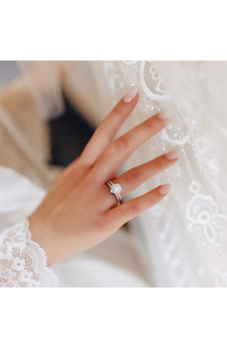 Julianna B. Diamond Pear Halo Bridal Ring Set 14k, Alternate, color, 14K Two-Tone Gold