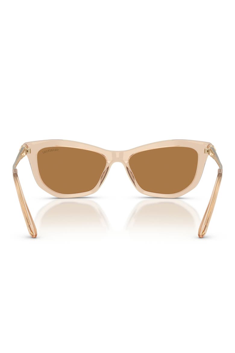 56mm Cat Eye Sunglasses, Alternate, color, TRANSPARENT BEIGE / BRONZE