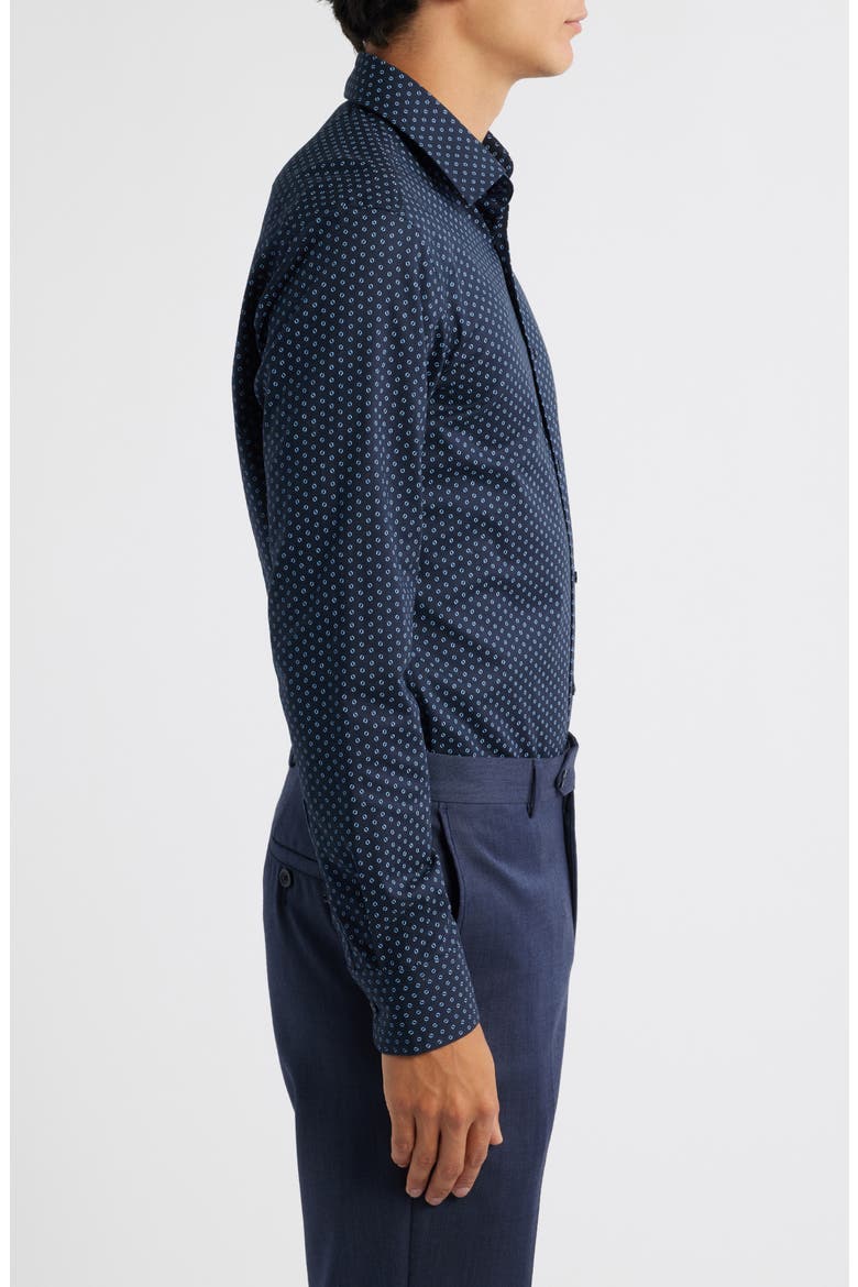 Hank Kent Slim Fit Stretch Cotton Dresss Shirt, Alternate, color, DARK BLUE