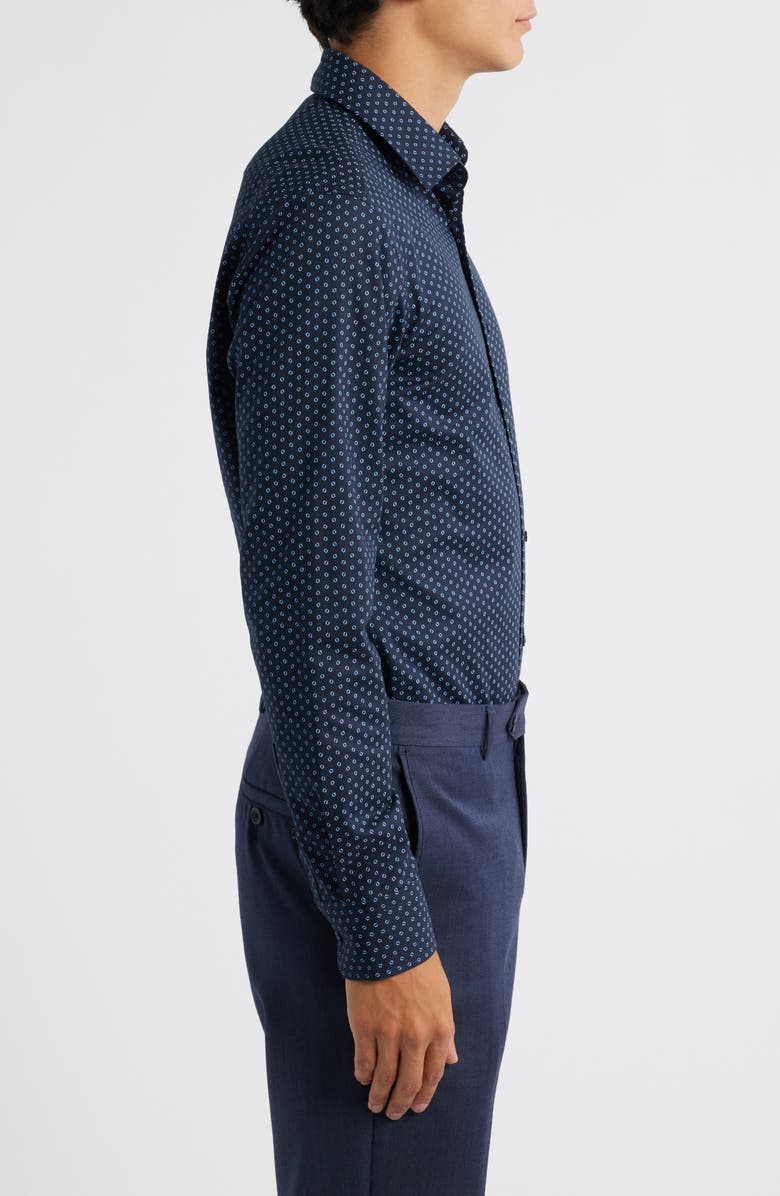 BOSS Hank Kent Slim Fit Stretch Cotton Dresss Shirt, Alternate, color, Dark Blue