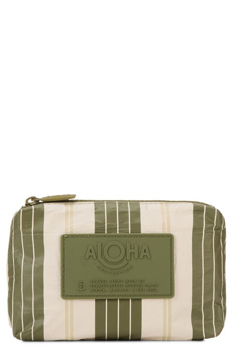 Mini Market Stripe Water Resistant Tyvek® Zip Pouch